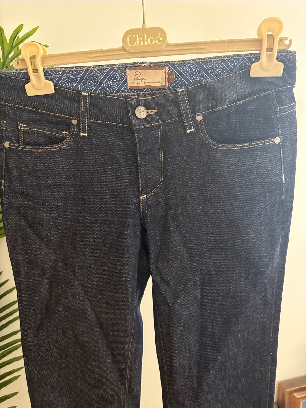 Vtg 2005 Y2K Paige Melrose Premium Denim Dark Indigo Jeans, Low rise, Sz 27 - Picture 5 of 8